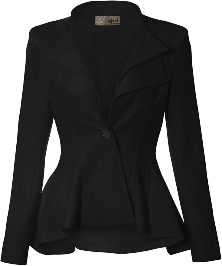Hybrid Women's Casual Work Office Dressy Peplum Blazer Review