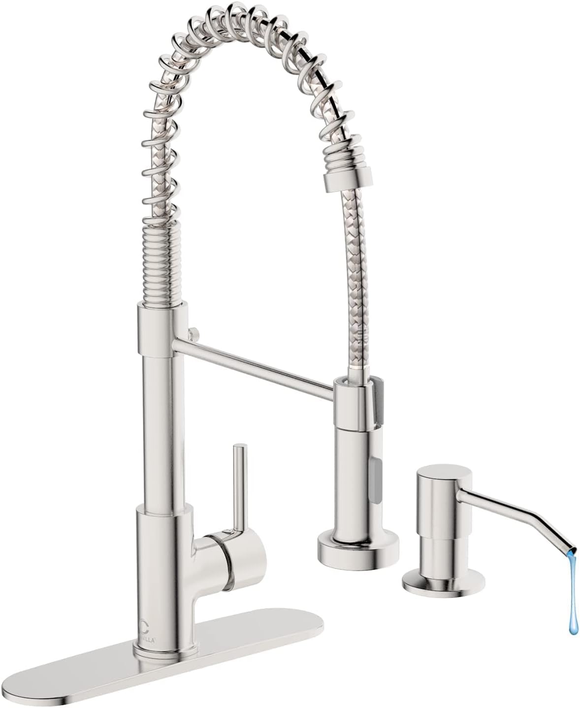 Kitchen Faucet Set with Pull Down Sprayer and Soap Dispenser
