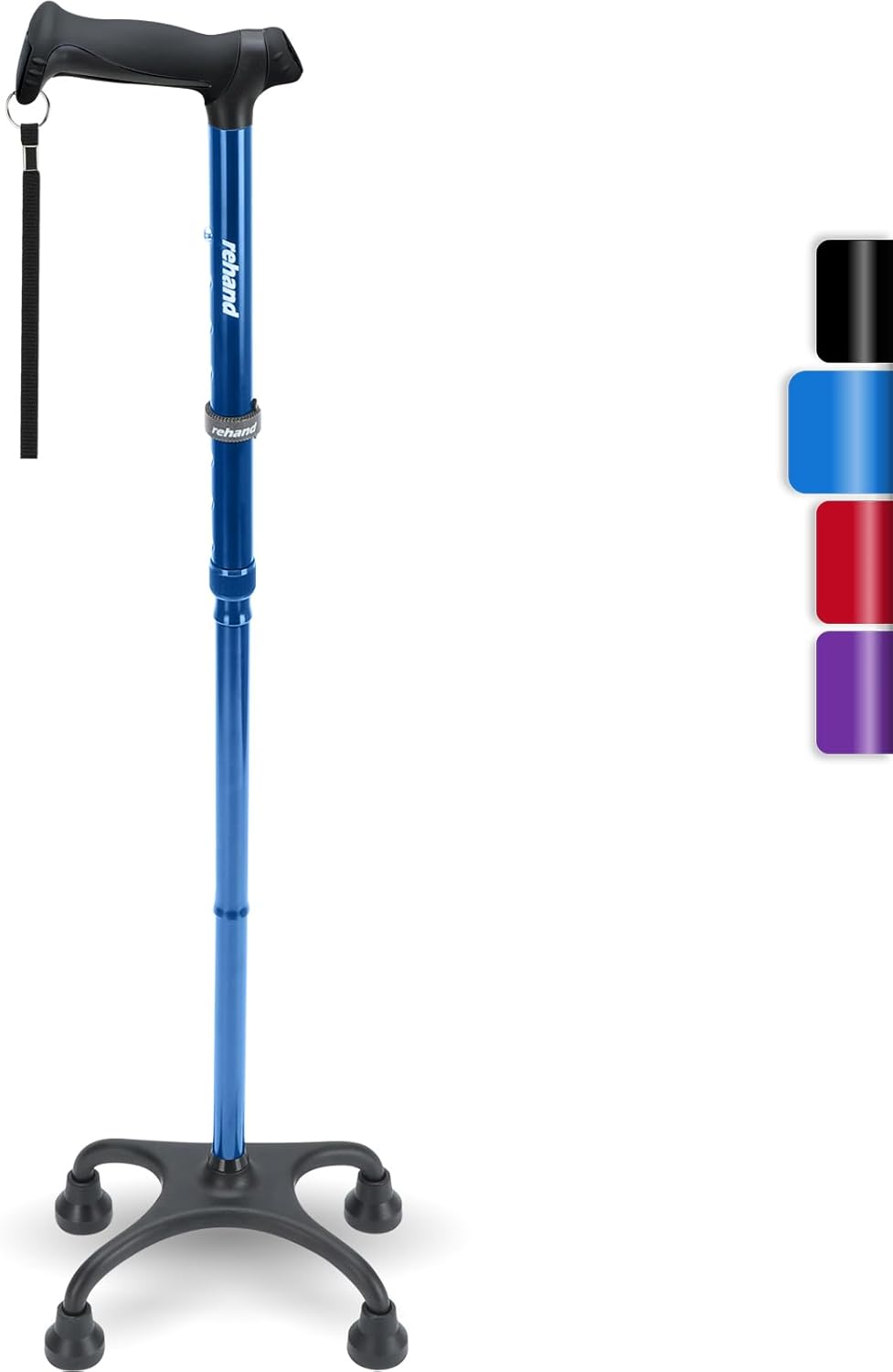 Rehand Quad Cane with Ergonomic Handle for Extra Stability