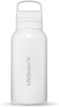 Insulated Water Filter Bottle 1L - LifeStraw Go Series Polar White