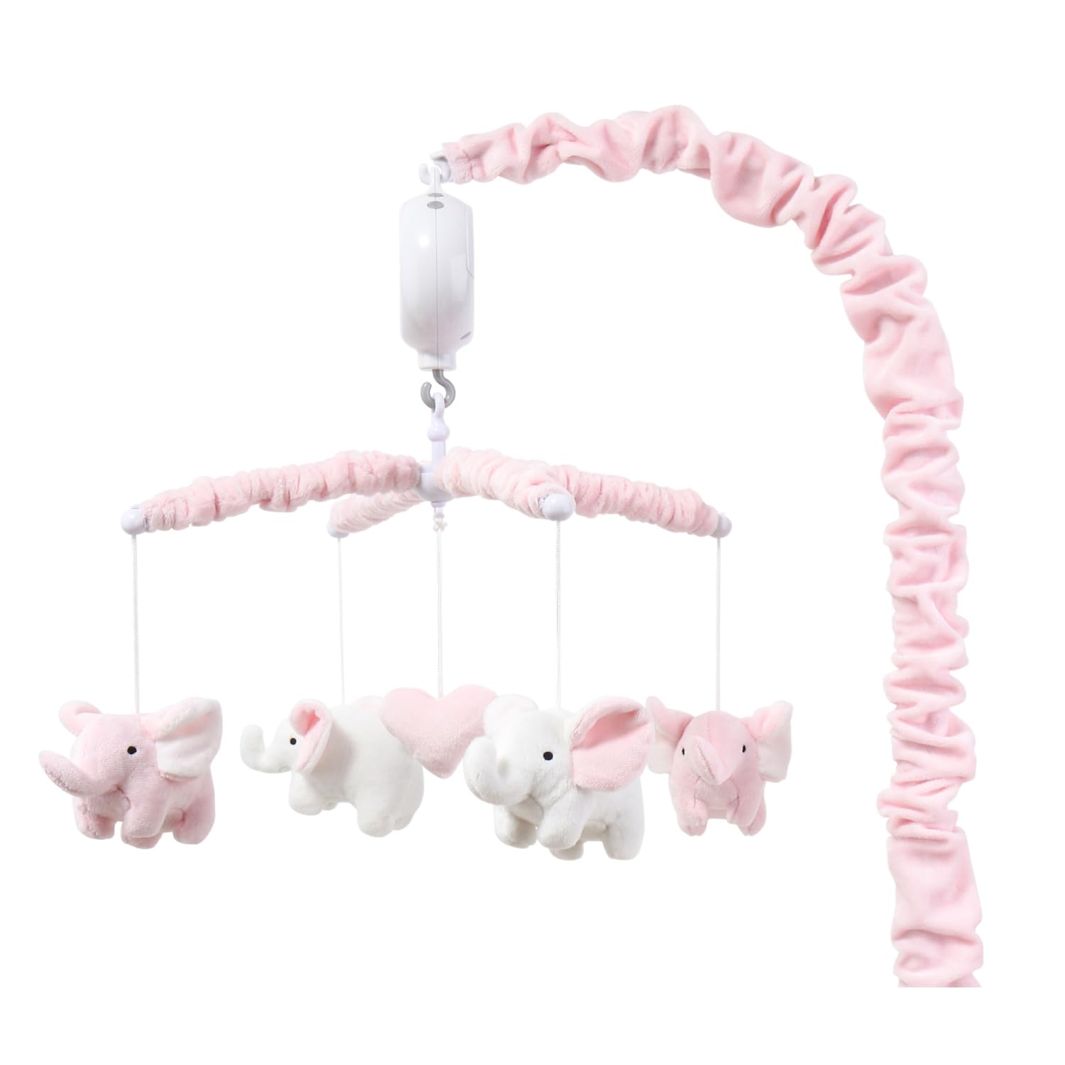The Peanutshell Crib Mobile for Girls - Soft Pink Elephant Decor