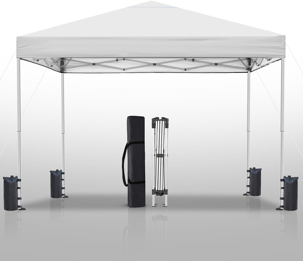 10x10ft Pop Up Canopy Tent for Outdoor Events and Camping
