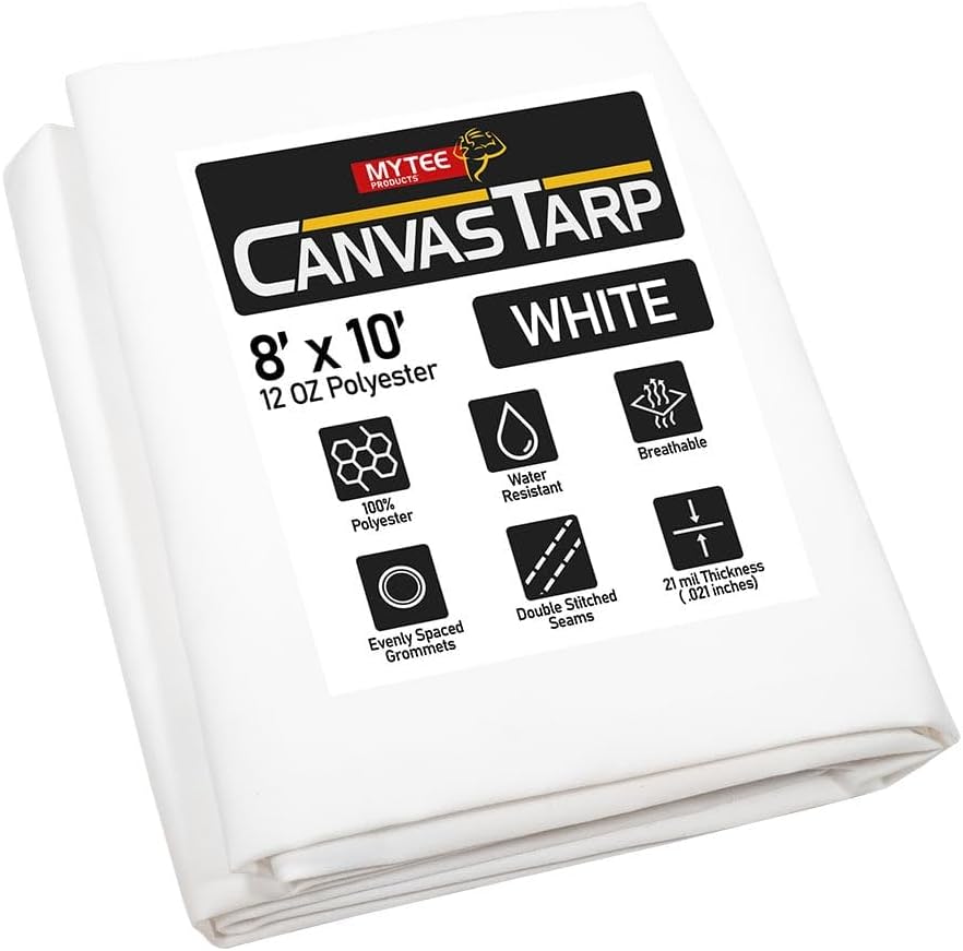 Mytee Products 8ft x 10ft Heavy Duty Water Resistant Canvas Tarp