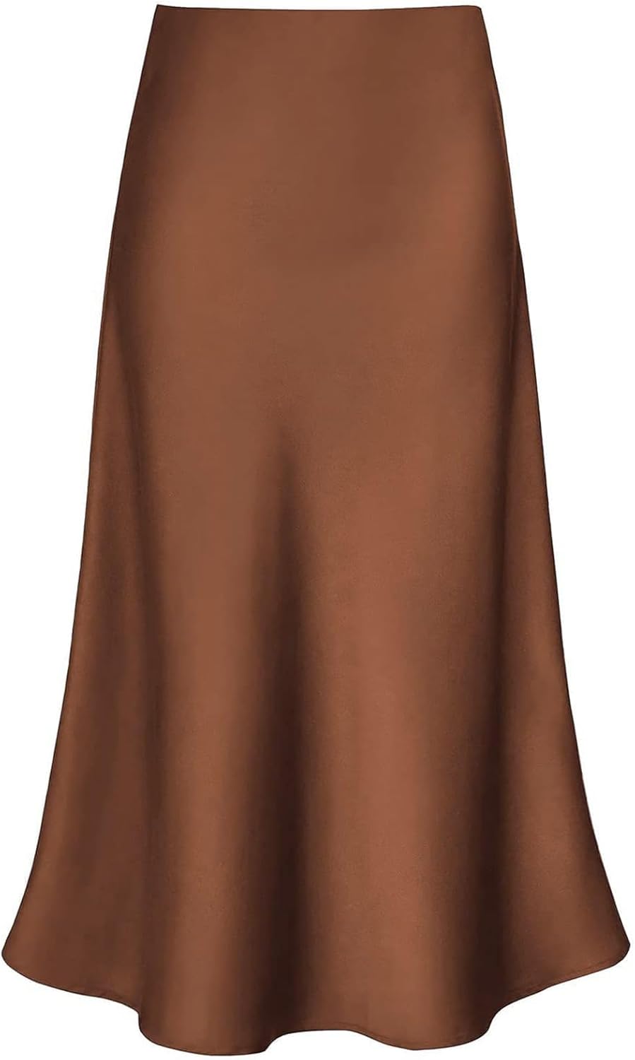 Women's Satin High Waist Flared A Line Midi Skirt for Style