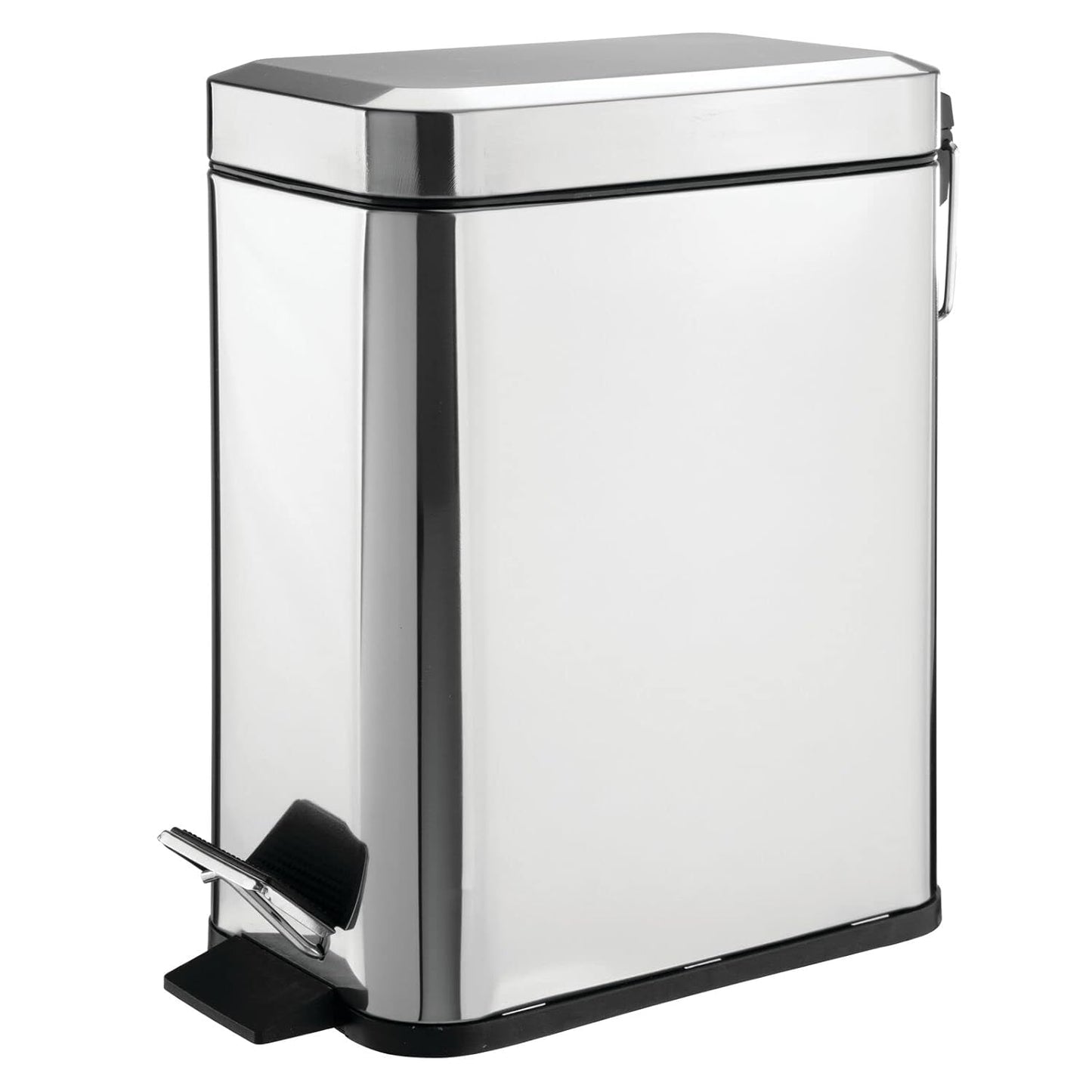 mDesign Small Modern 1.3 Gallon Rectangle Metal Trash Can