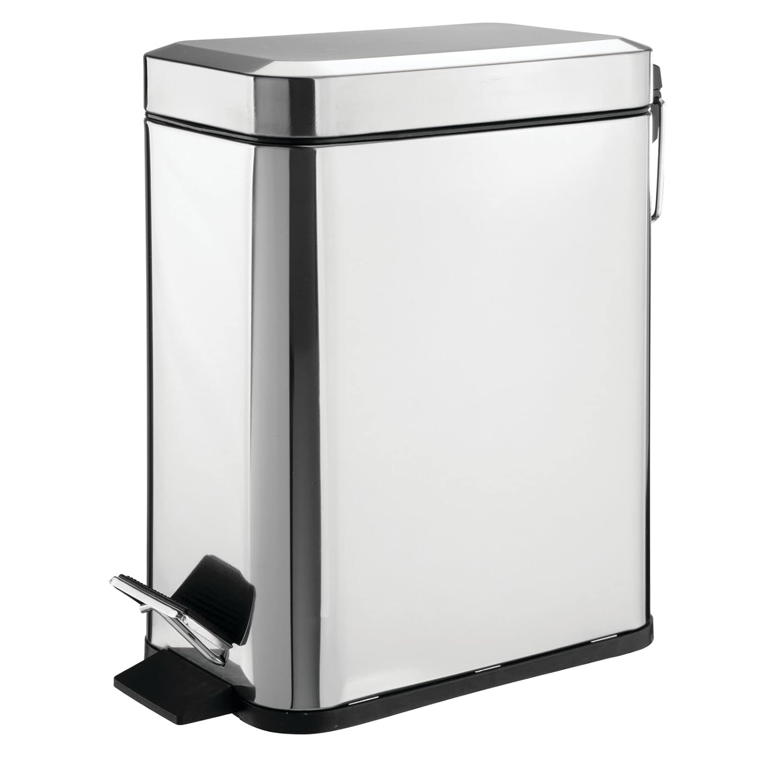 mDesign Small Modern 1.3 Gallon Rectangle Metal Trash Can