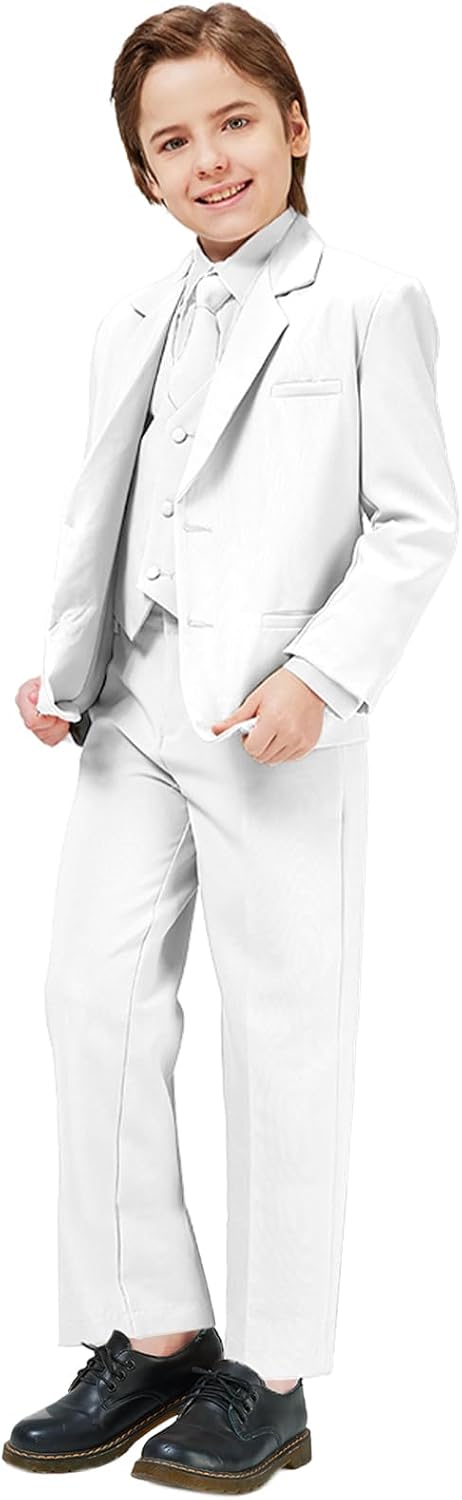 Luca Gabriel Toddler Boys' 5 Piece Classic Fit Formal Suit Set