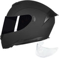 ILM Full Face Motorcycle Helmet Model-317 Matte Black L - DOT