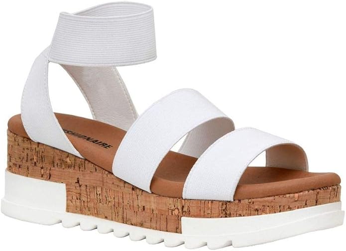 CUSHIONAIRE Women's Naomi Cork Wedge Sandal for Comfort and Style