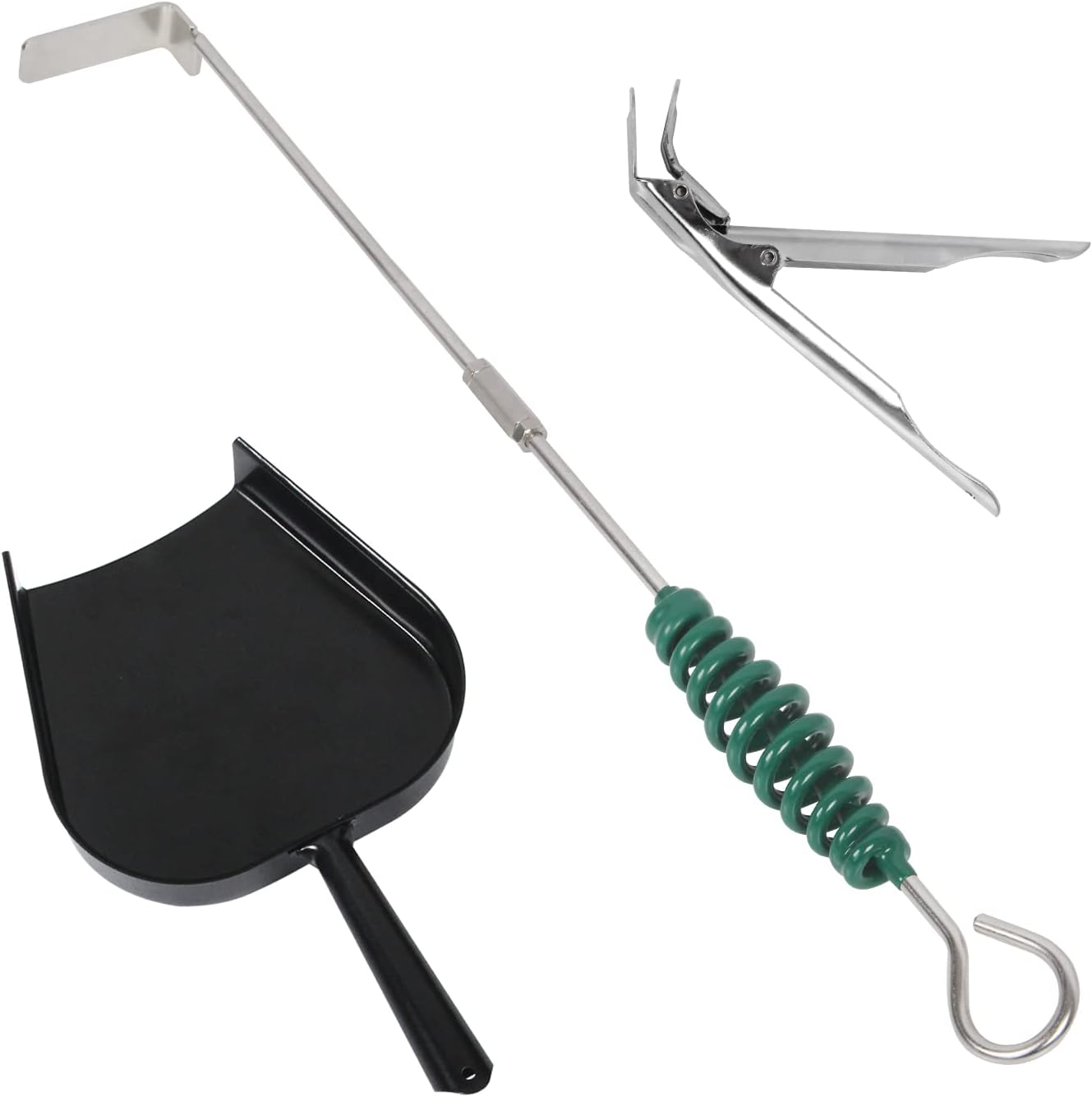 Grill Grate Lifter Gripper and Ash Tool Set for Big Green Egg