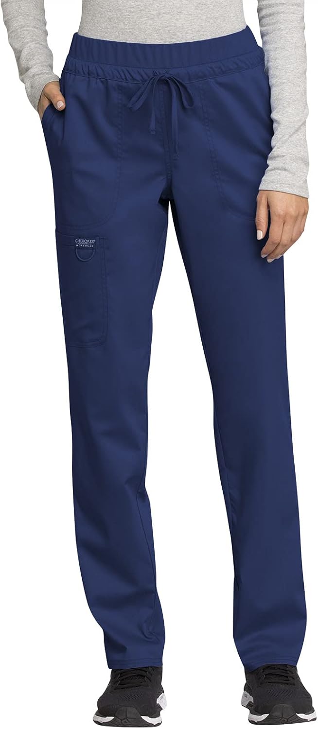 Cherokee Scrubs for Women Mid Rise Tapered Leg Drawstring Pants