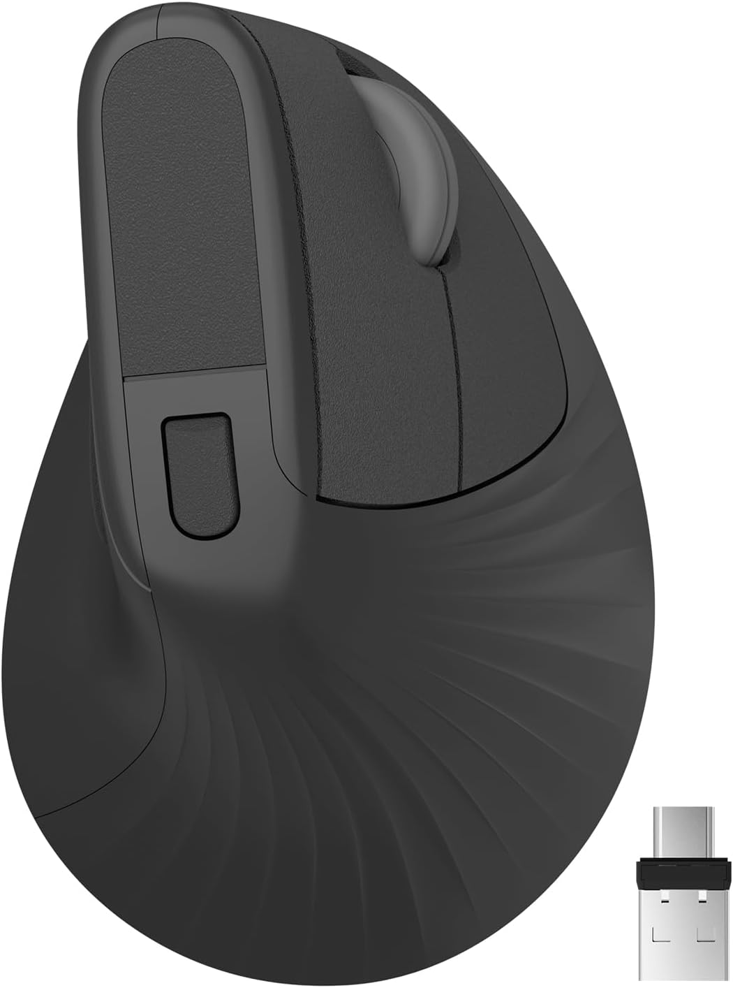 Zhaman Ergonomic Vertical Mouse: 3 DPI, Wireless & Rechargeable - Black