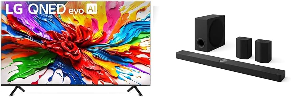LG 85-Inch QNED92A 4K Smart TV with 9.1.5-Ch. Soundbar Bundle