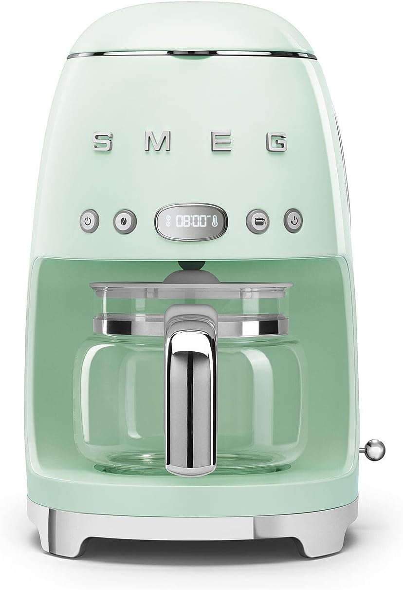 Smeg 50fts Retro Style Drip Coffee Machine in Pastel Green