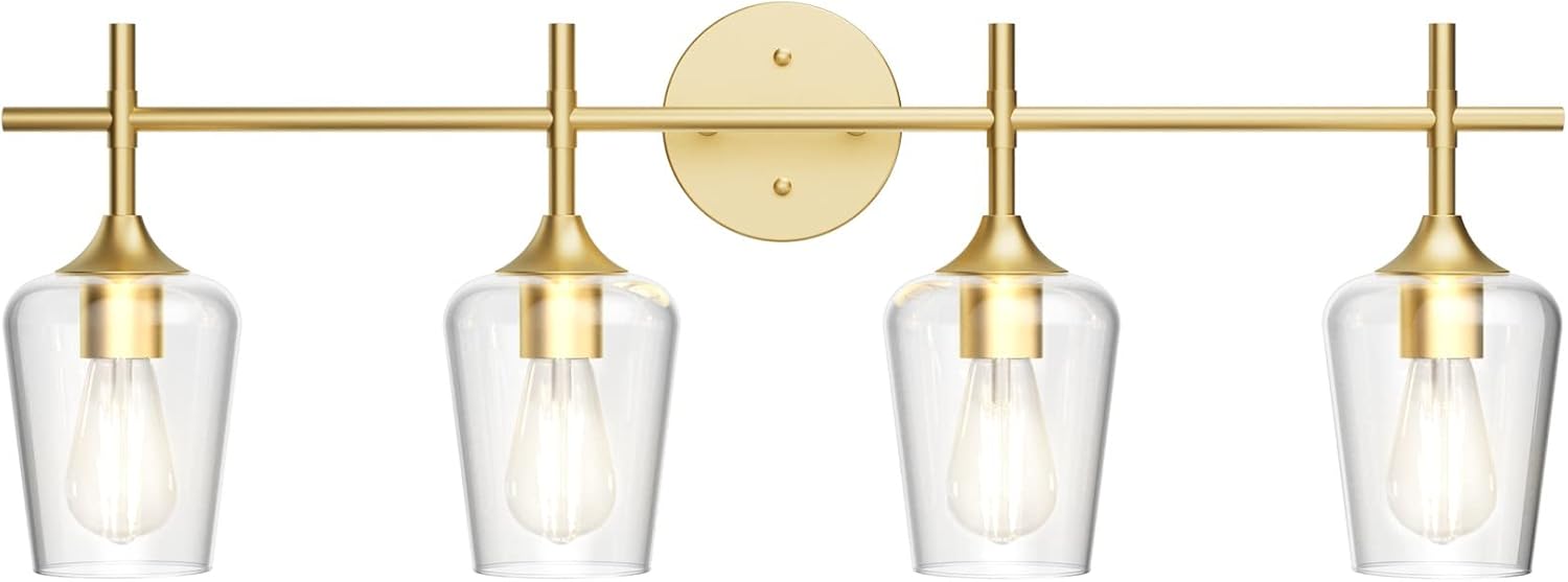 Vintage Gold Vanity Light Fixture for Elegant Bathroom Decor