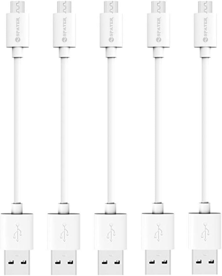 Fast Charging 7-Inch Micro USB Cables - 5-Pack Spater