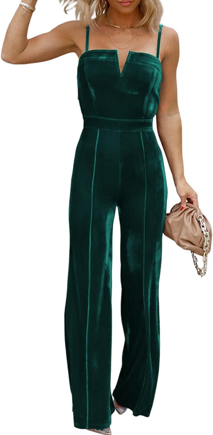 Stylish Velvet Jumpsuits for Women with Adjustable Straps