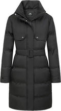 MOERDENG Women's Waterproof Long Puffer Jacket - Warm Maxi Parka