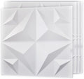3D Wall Panel 32 sq.ft PVC Matte White Set - 12 Tiles for Rooms