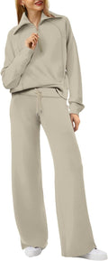 Lounge Sets For Women Half Zip Sweatshirt And Wide Leg (Style N8V6)