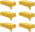 Rectangle Tablecloths 90x132 in 6 Pack Yellow - Washable Decorative