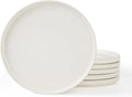 Star Salad Plates 6 Pack 8 in Stoneware Set - Matte White
