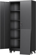 Yizosh Storage Cabinet with Locking Doors and Shelves for Garages