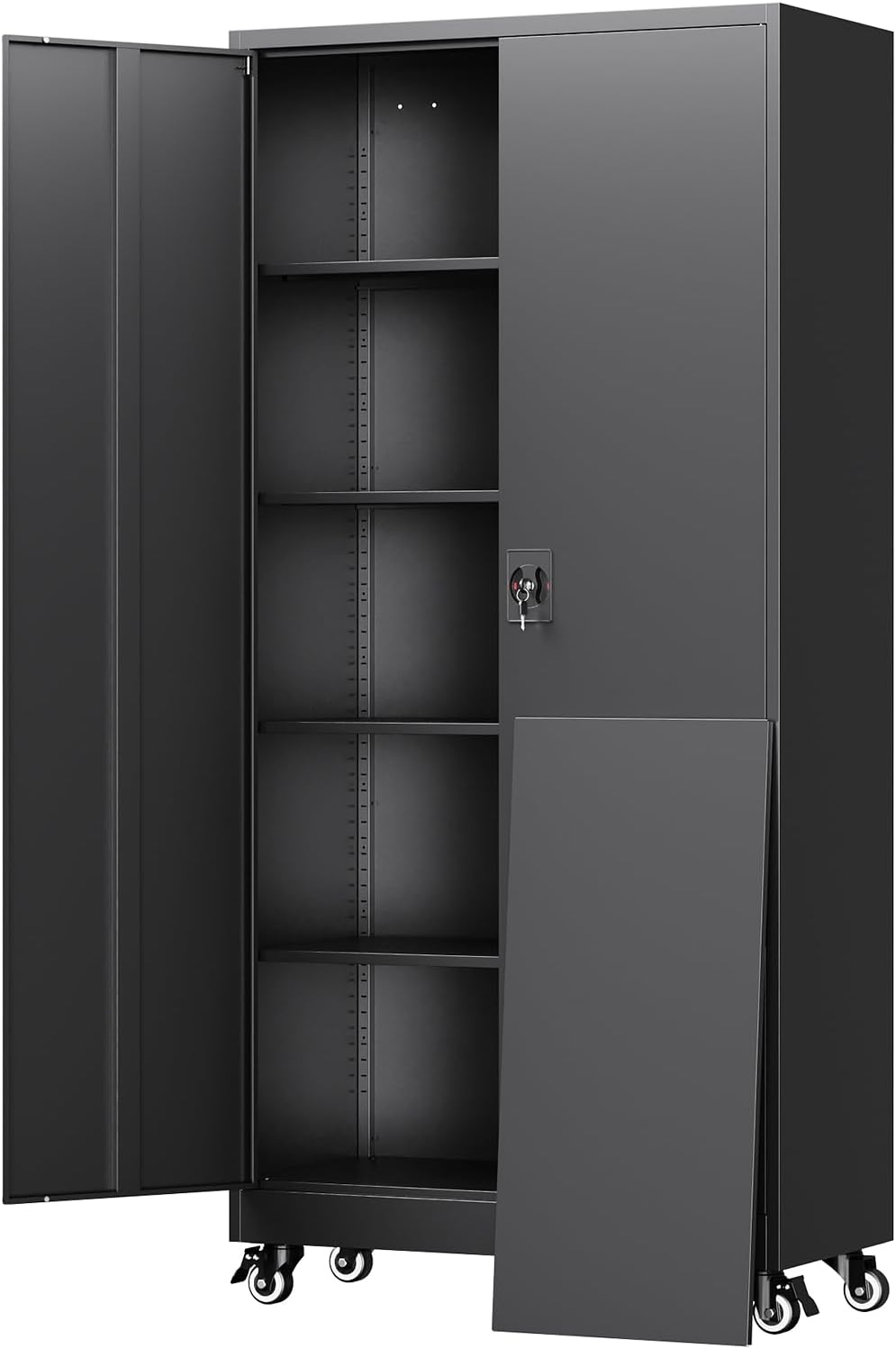 Yizosh Metal Garage Storage Cabinet with Locking Doors and Shelves