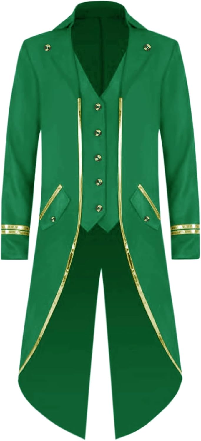 Runcati Mens Steampunk Victorian Jacket for Unique Costumes