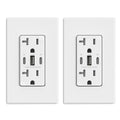 USB C Wall Outlet 3-Port 30W Receptacle - Dual USB C + USB
