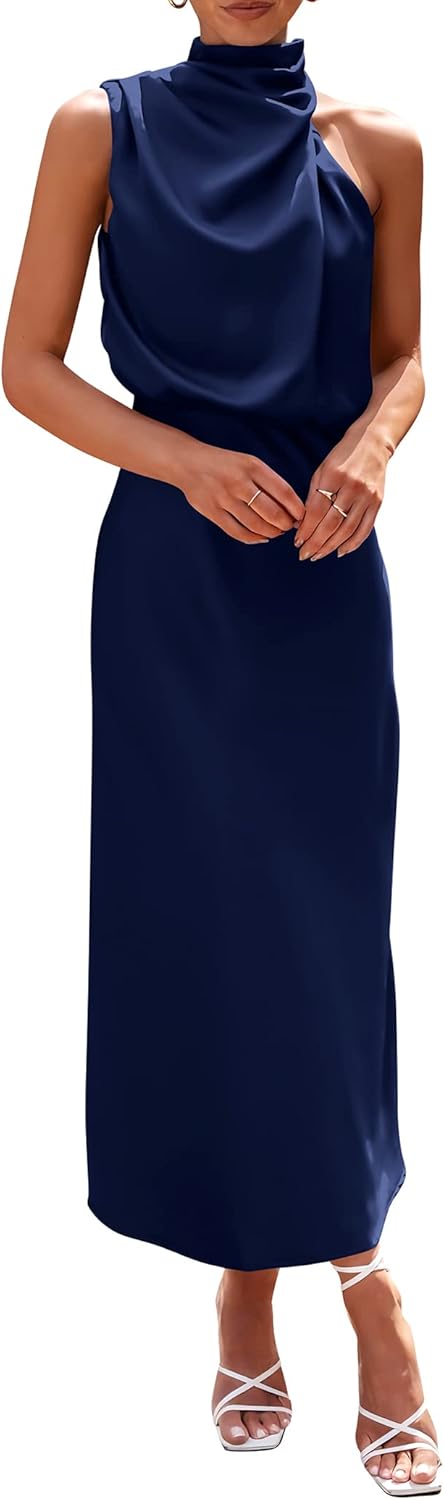 Elegant Satin Maxi Dress for Women - Perfect for Summer Events