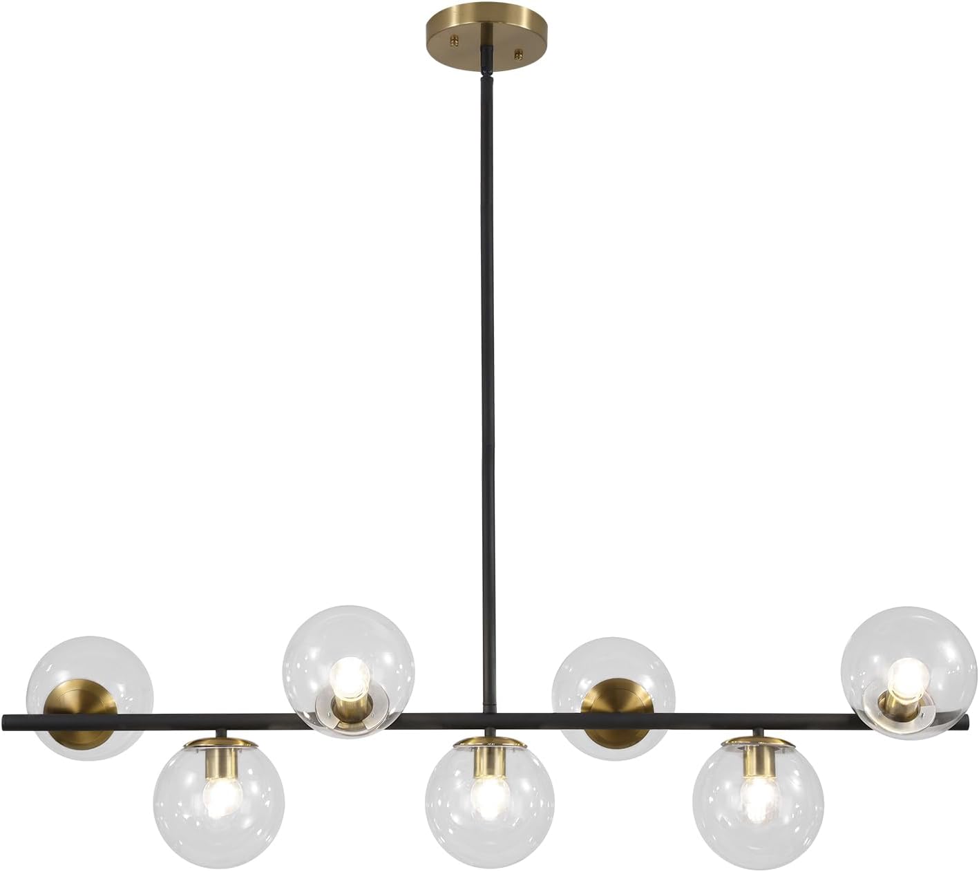 Black and Brass Chandelier Light Fixture for Modern Spaces