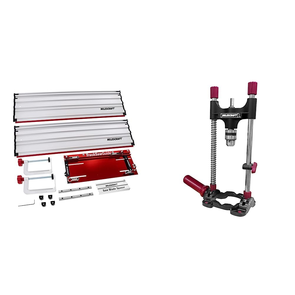 Milescraft Track Saw Guide and DrillMate Portable Drill Guide Bundle
