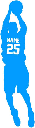 Sky Blue Basketball Name Decal for Boys Room - Personalized 60in H x