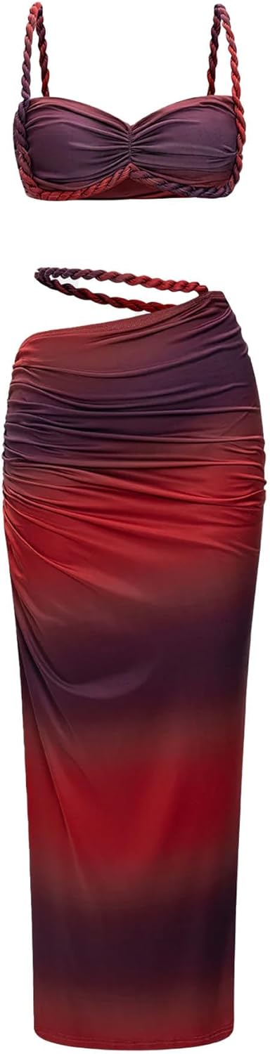 Women's Two Piece Skirt Sets for Summer Beach Nights Out