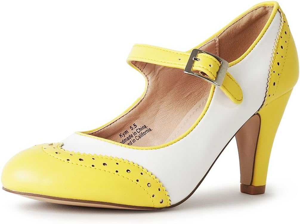 J. Adams Mary Jane Oxford Pumps - Retro Low Kitten Heels