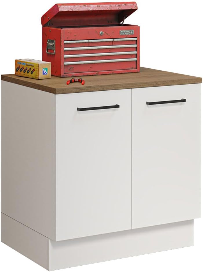 Madesa 33 White Garage Cabinet - Organize with Style!