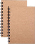 Blank Spiral Notebooks 2 Pack - Compact Wirebound Notepads