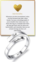 Just Breathe Ring Adjustable Tarnish-Free Reminder Ring - Comfort Gift