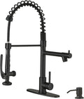 Pull Down Kitchen Sink Faucet with Sprayer Matte Black - Durable