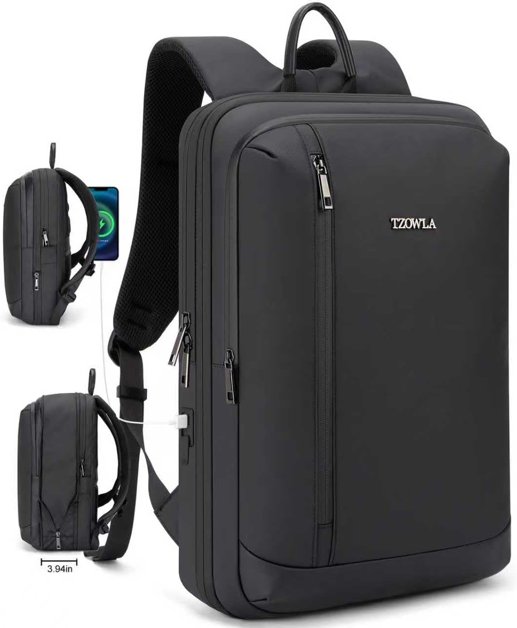 Tzowla Business Laptop Backpack for Men - Slim Waterproof Design