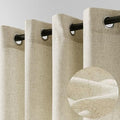 Beige Linen Curtains 96 in Long Semi Sheer Grommet Panels - Light