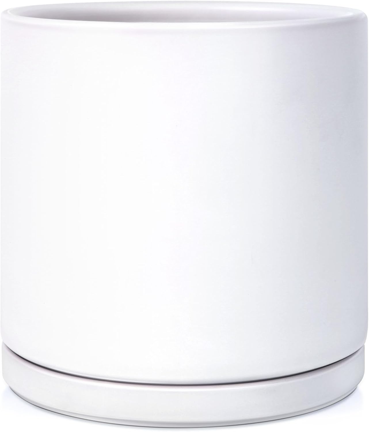 Kazeila 10 Inch Ceramic Plant Pot with Saucer and Drainage Hole