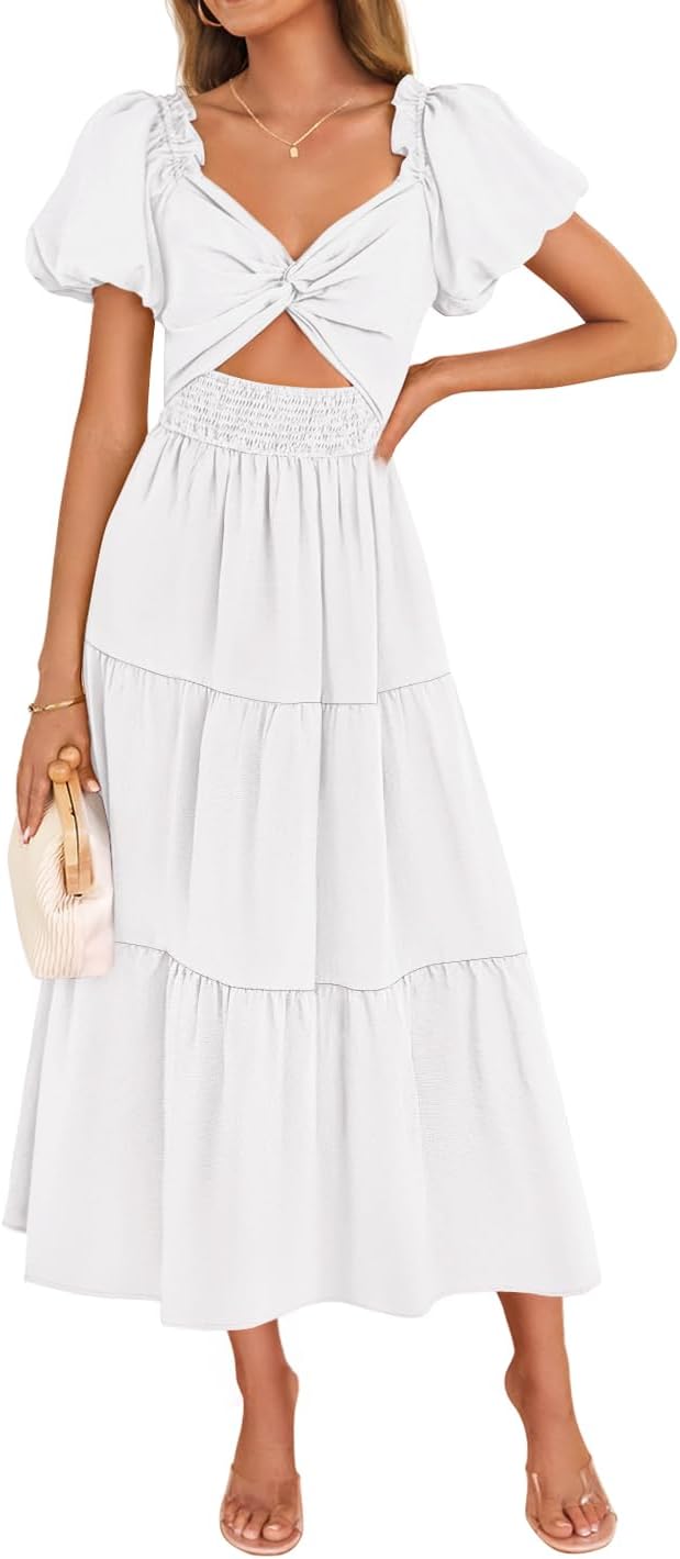 ZESICA Womens Summer Boho Vacation Dress for Beach Parties