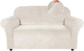 Turquoize Loveseat Covers Stretch Velvet Couch Covers for 2 Cushion