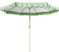 9Ft Elegant Valance Patio Umbrella - Auto-Tilt Crank Canopy