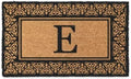 Black Blooming Hearts Bordered Monogrammed Coco Doormat 38in x 60in