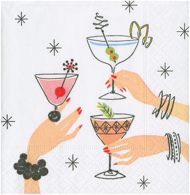 Luxury Caspari Cocktail Napkins - Pack of 20