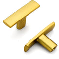 30 Pack Gold Cabinet Knobs 1-3/4 in Brushed Brass - Sleek Curved