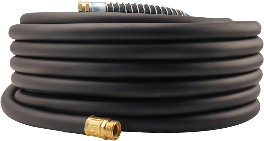 WiseFlow Garden Hose 90FT Heavy Duty Rubber Hose for All Needs